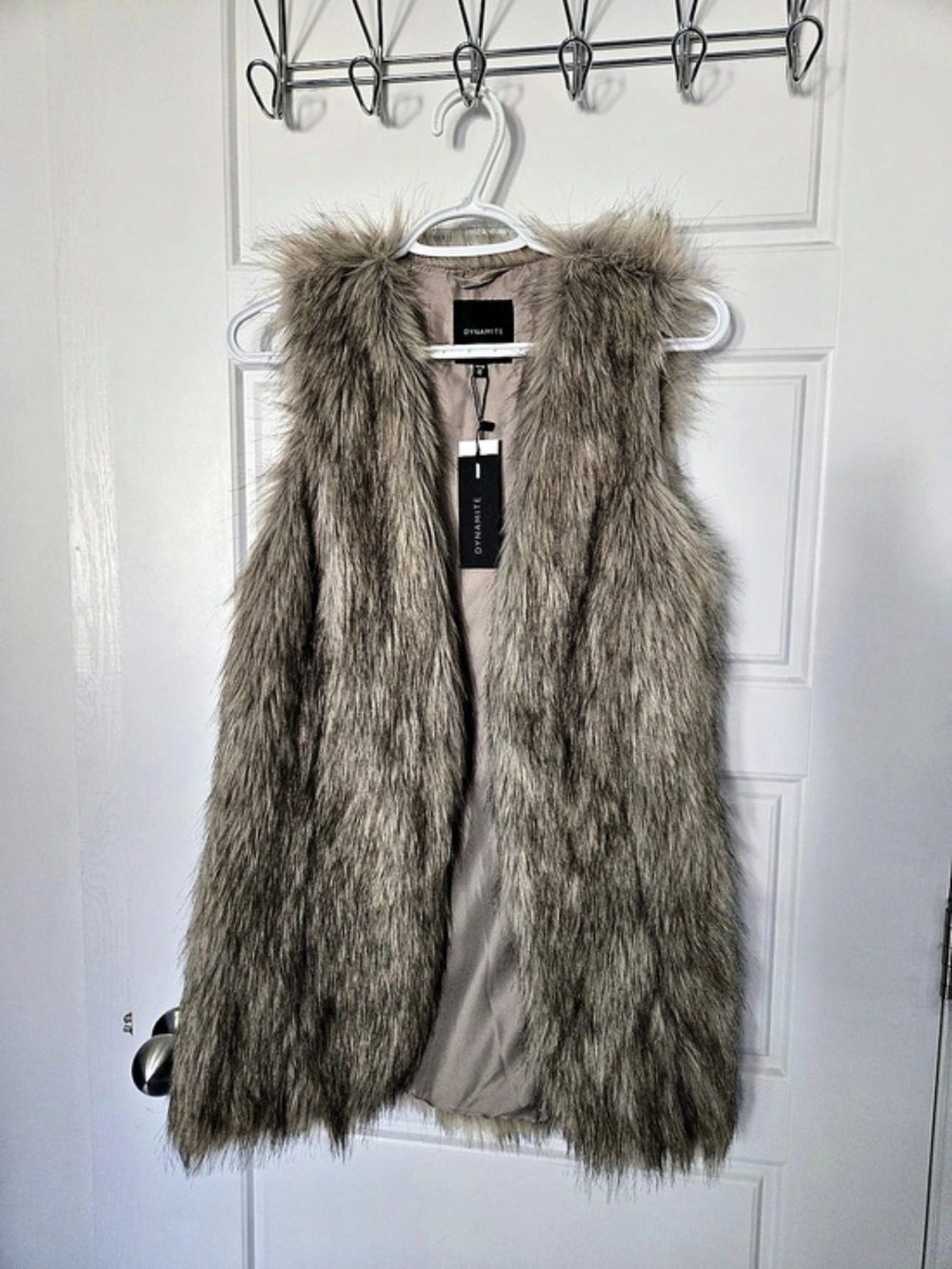 Dynamite Faux Fur Vest in Brown NWT